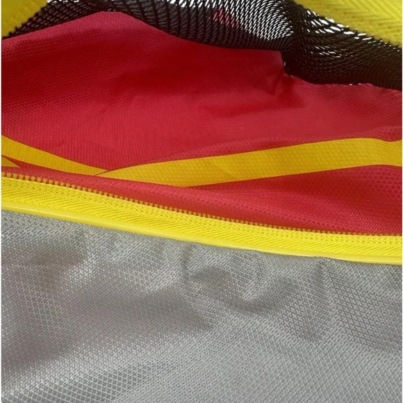 Adidas Cinch Sack Drawstring Backpack Sling Gym Bag Pink neon Yellow Neon Zip - Picture 6 of 6